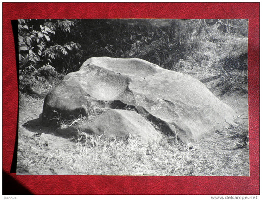 sacrificial stone near Helme 1 - 1964 - Estonia USSR - used - JH Postcards