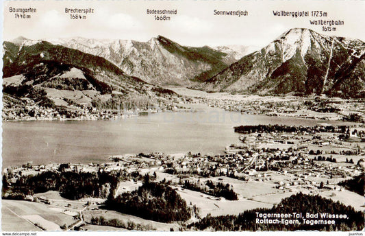 Tegernseer Tal - Bad Wiessee - Rottach Egern - Baumgarten - Brecherspitz - old postcard - 1961 - Germany - used - JH Postcards