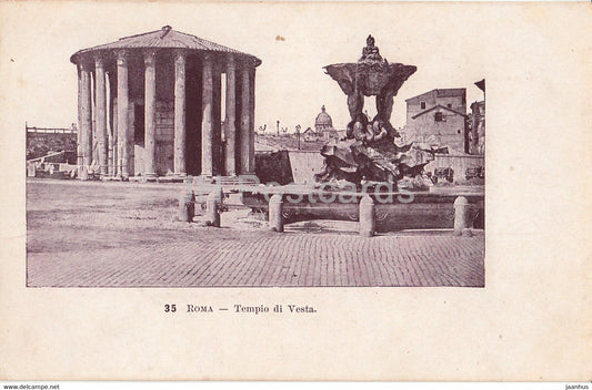 Roma - Rome - Tempio di Vesta - 35 - ancient - old postcard - Italy - unused - JH Postcards