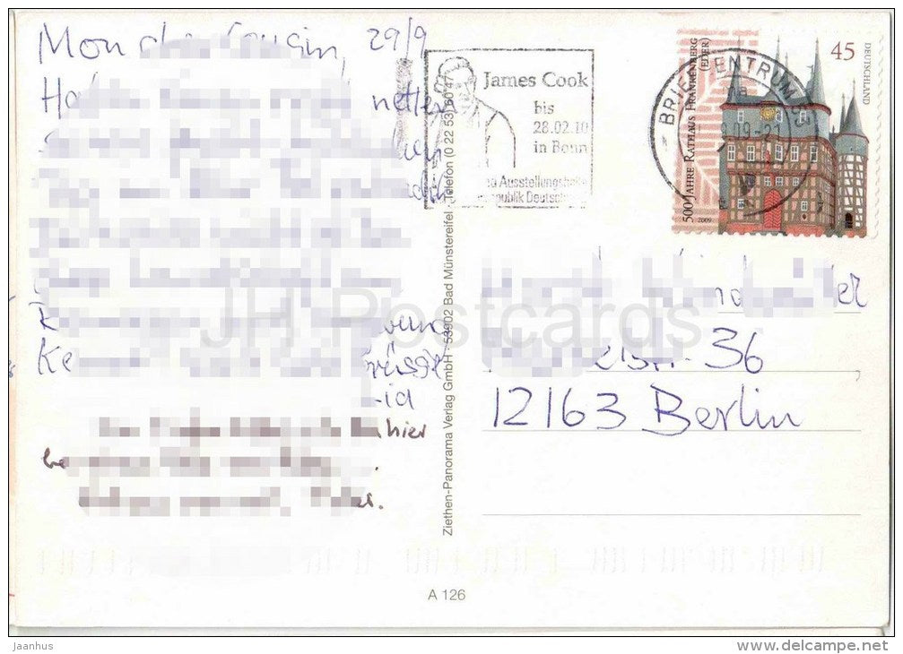 Grüsse vom Rotweinwanderweg an der AHR - mountains - A 126 - Germany - 2009 gelaufen - JH Postcards