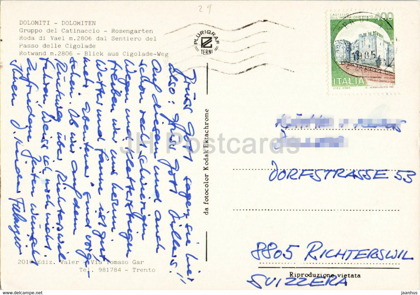 Roda di Vael - Cigolade - Rosengarten - Gruppo del Catinaccio - 1985 - Italy - used