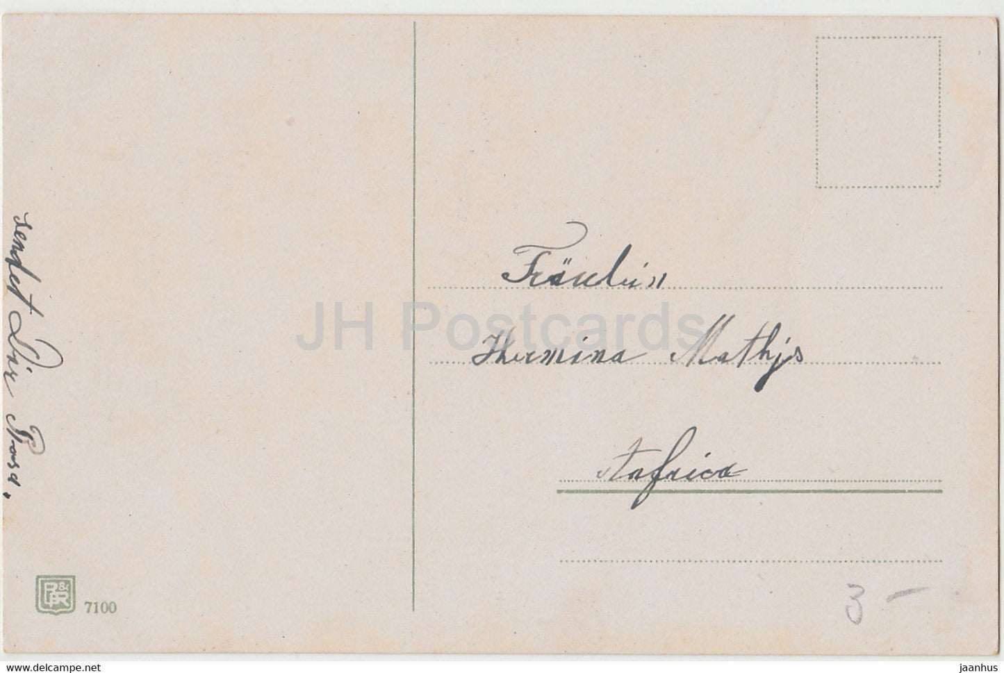 New Year Greeting Card - Die besten Gluckwunsche zum Neuen Jahre - house - BR 7100 - old postcard - Germany - used