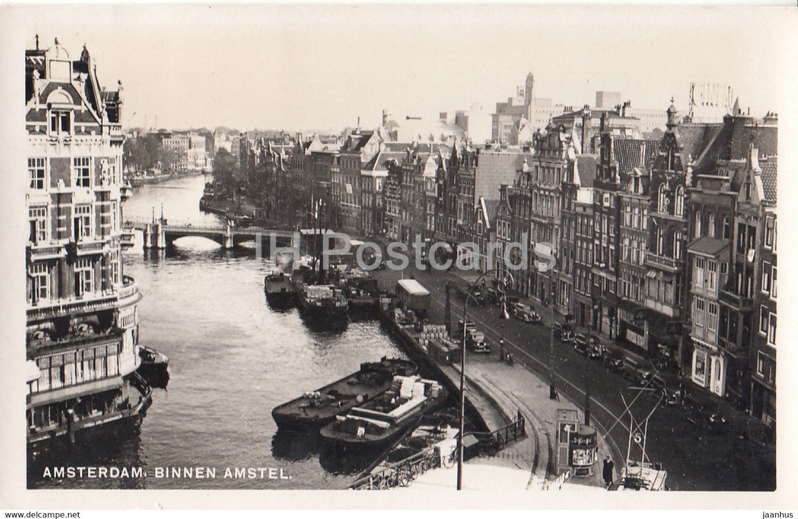 Amsterdam - Binnen Amstel - boat - old postcard - 1938 - Netherlands - used - JH Postcards