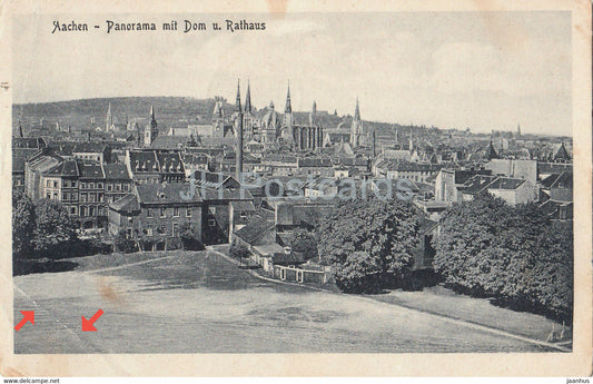 Aachen - Panorama mit Dom u Rathaus - Feldpost - 2245 - old postcard - 1918 - Germany - used - JH Postcards