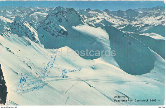 Andermatt - Panorama vom Gemsstock 2965 m - 1967 - Switzerland - used - JH Postcards