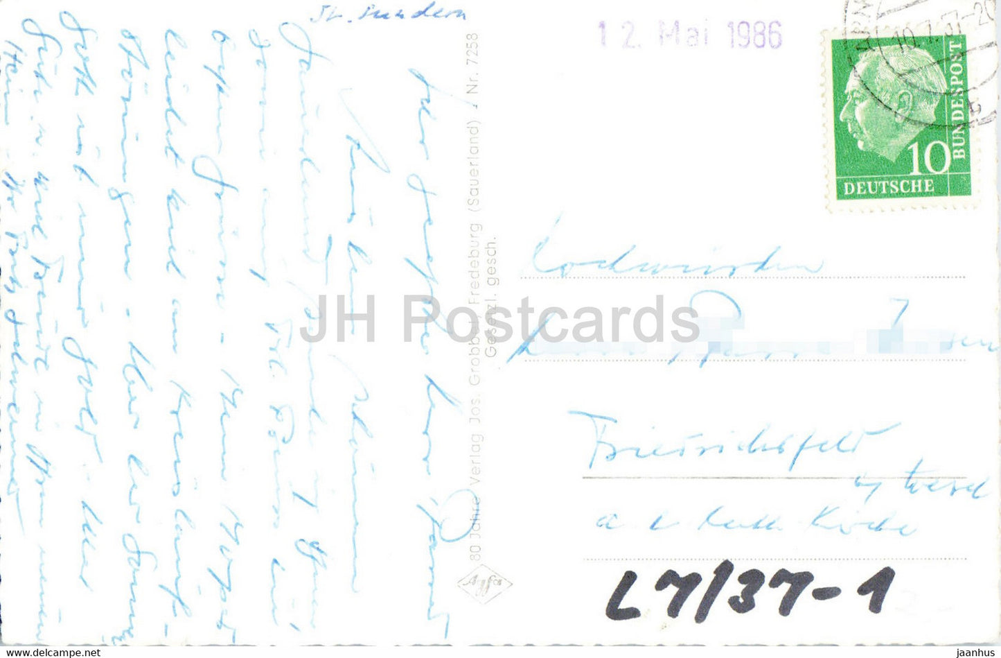 Sorpedamm mit Blick auf Langscheid - Sauerland - old postcard - 1957 - Germany - used