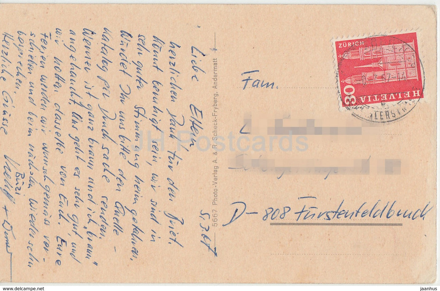 Andermatt - Panorama vom Gemsstock 2965 m - 1967 - Switzerland - used