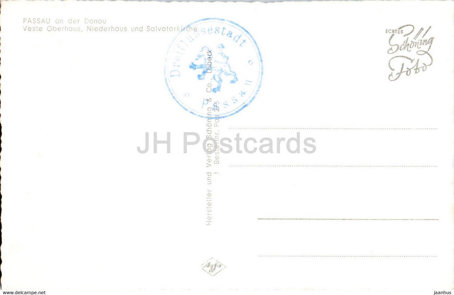 Passau an der Donau - Veste Oberhaus - Niederhaus und Salvatorkirche - carte postale ancienne - Allemagne - inutilisée