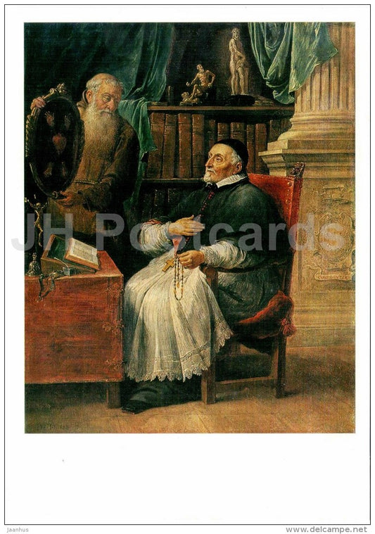 painting by David Teniers the Younger - Portrait of Gent´s Bishop Antonius Triest and his brother - Flemish art - - JH Postcards