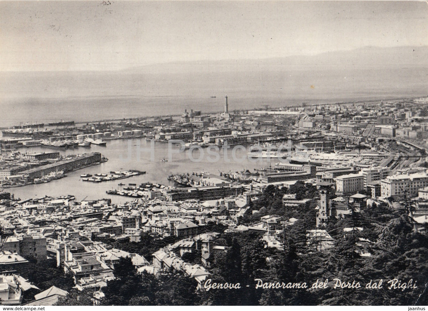 Genova - Genoa - Panorama del Porto dal Righi - port - 1965 - Italy - used - JH Postcards