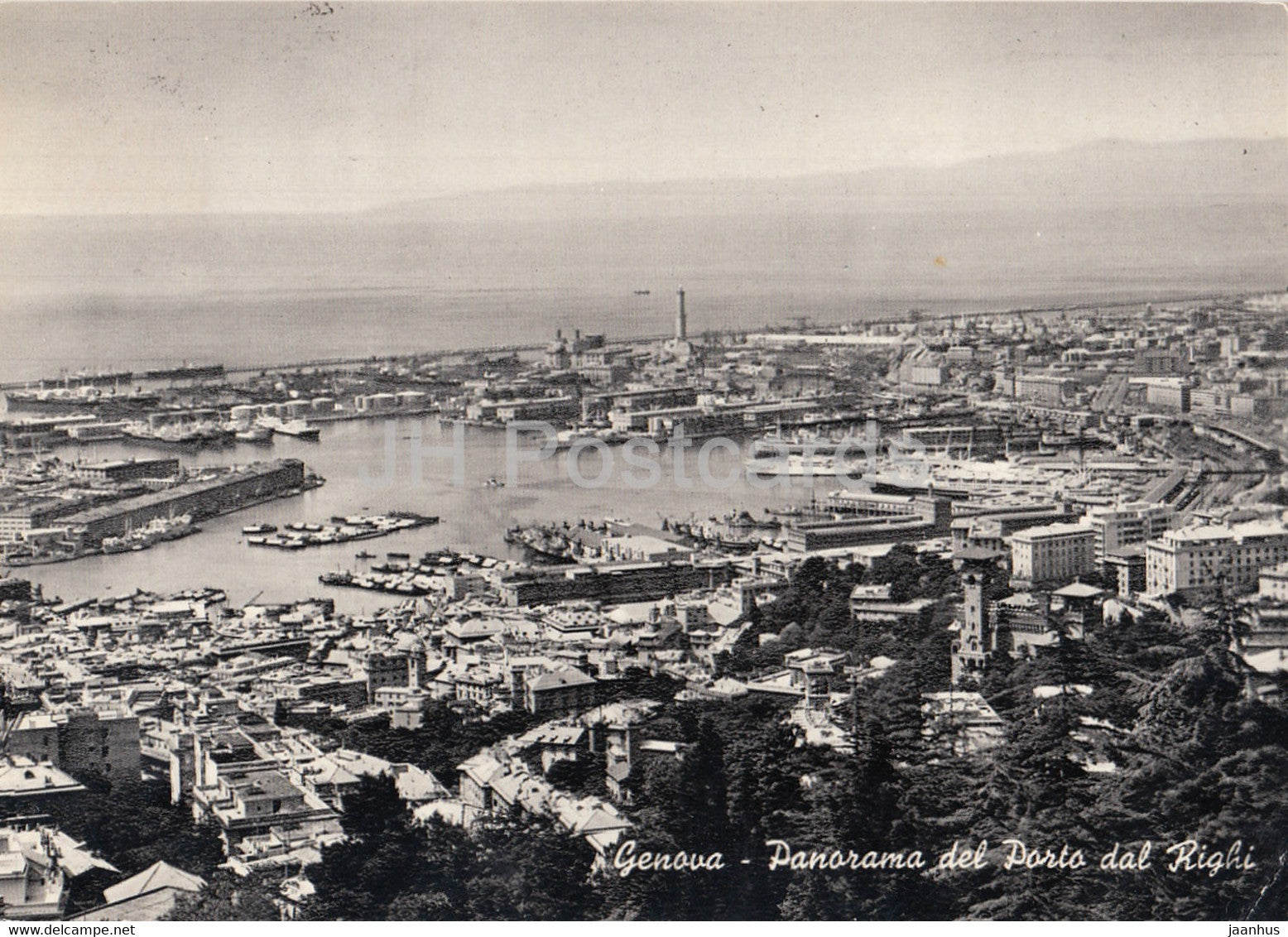 Genova - Genoa - Panorama del Porto dal Righi - port - 1965 - Italy - used - JH Postcards