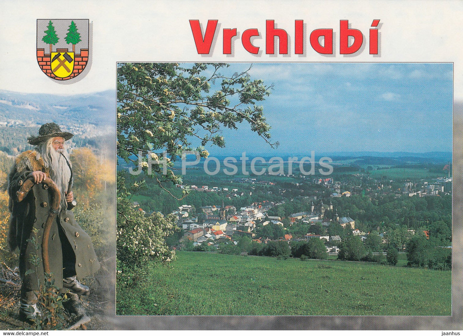 Vrchlabi - general view - old man - 2000 - Czech Republic - used - JH Postcards