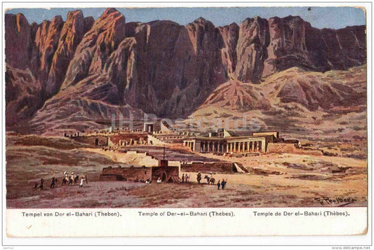 Tempel von Der el-Bahari , Theben - Thebes - Temple - serie 775 - Egypt - circulated in Estonia 1936 - JH Postcards