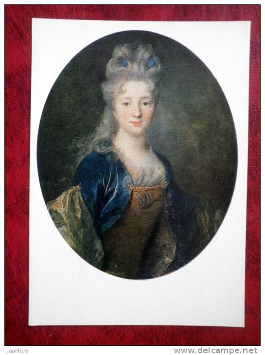 Painting by Nicolas de Largillierre - portrait of an unknown young lady - art  - Russia - USSR - unused - JH Postcards