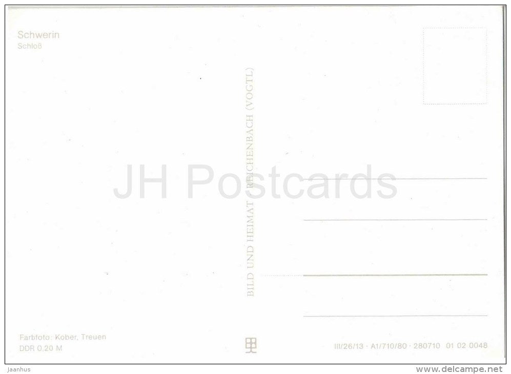 Schloss - Schwerin - Germany - DDR - unused - JH Postcards