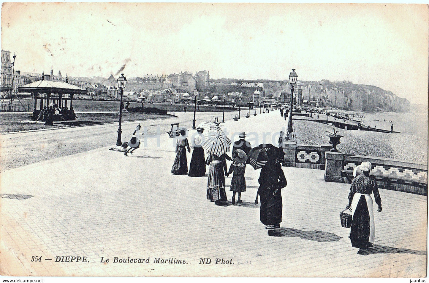 Dieppe - Le Boulevard Maritime - 354 - old postcard - 1912 - France - used - JH Postcards