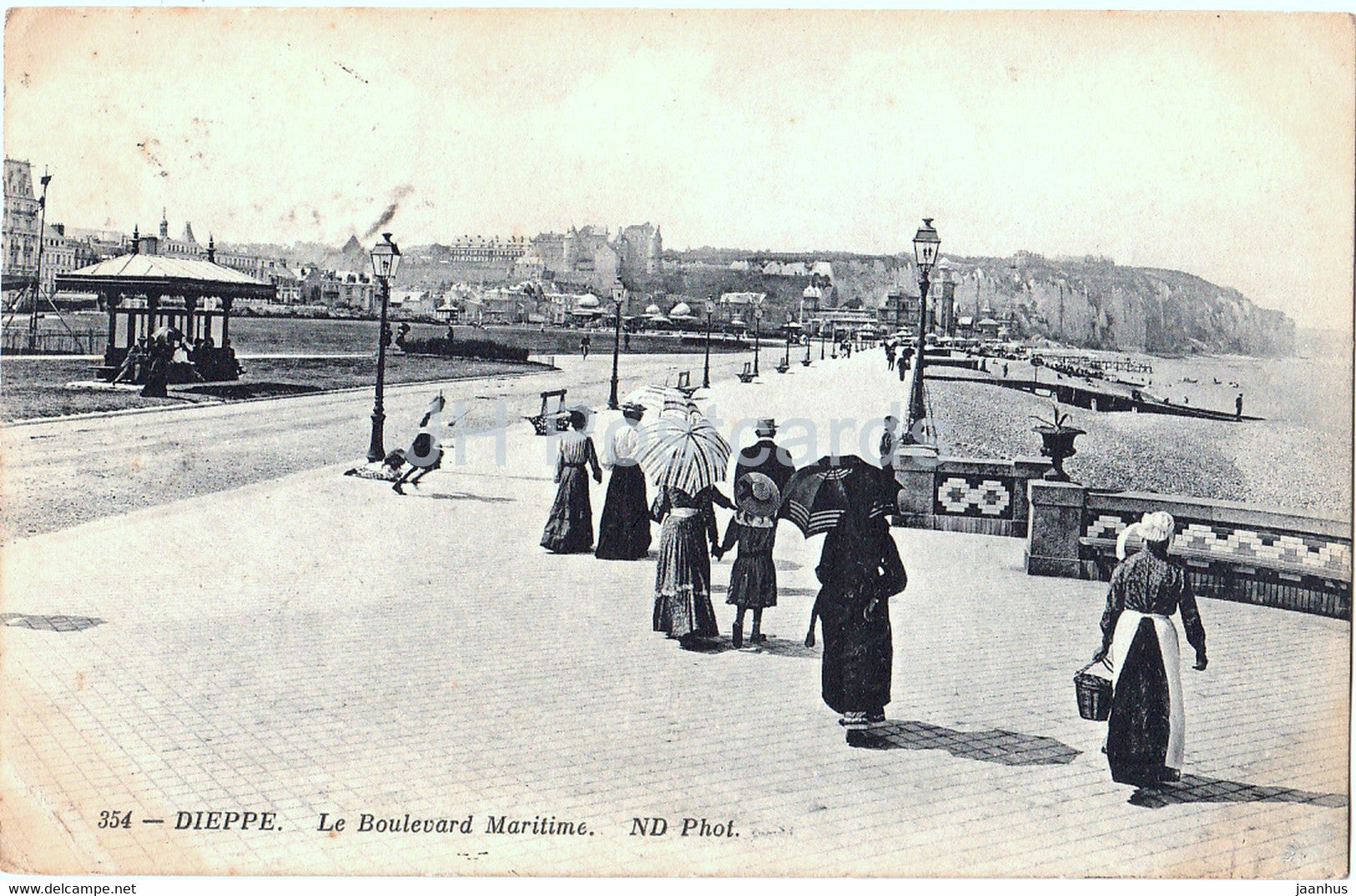 Dieppe - Le Boulevard Maritime - 354 - old postcard - 1912 - France - used - JH Postcards
