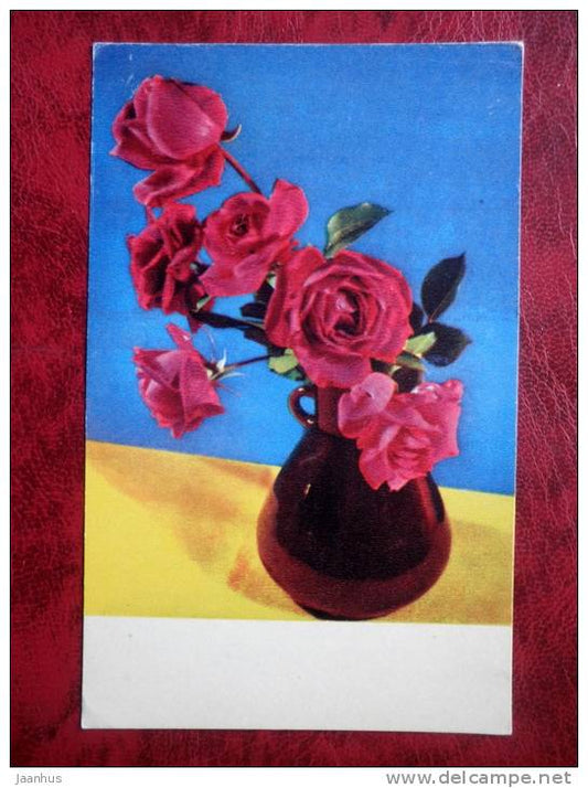 Rose - flowers - 1968 - Russia - USSR - unused - JH Postcards