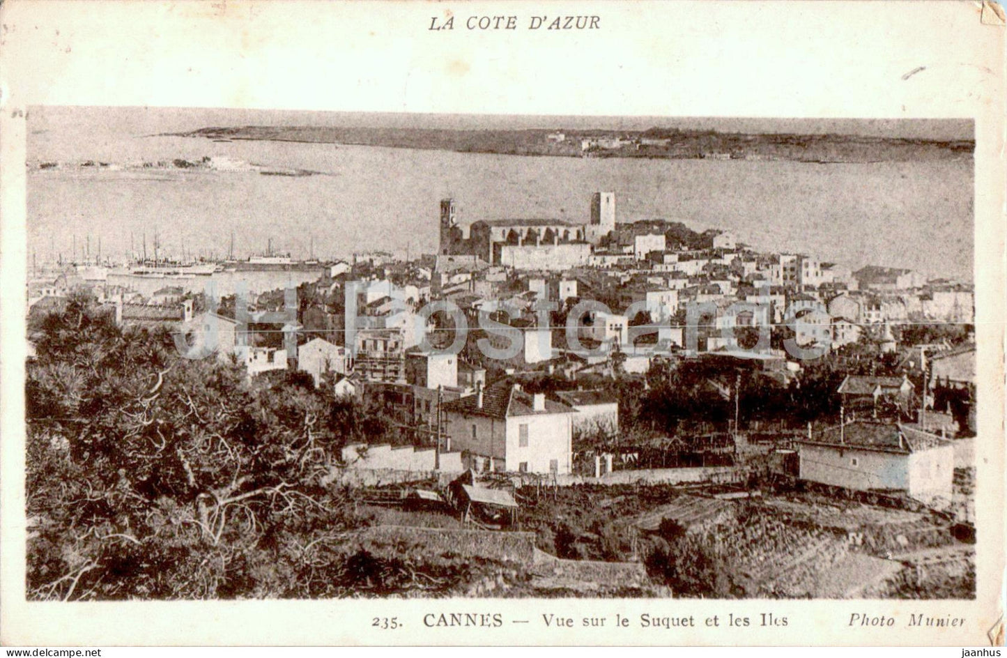 Cannes - Vue sur le Suquet et les Iles - La Cote D'Azur - 235 - old postcard - France - used - JH Postcards