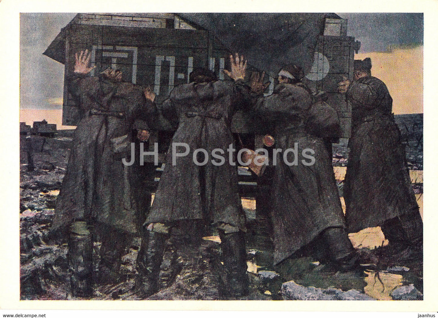 Guarding the World - painting by A. Fyodorov - To the cutting edge - truck military - art - 1965 - Russia USSR - unused - JH Postcards