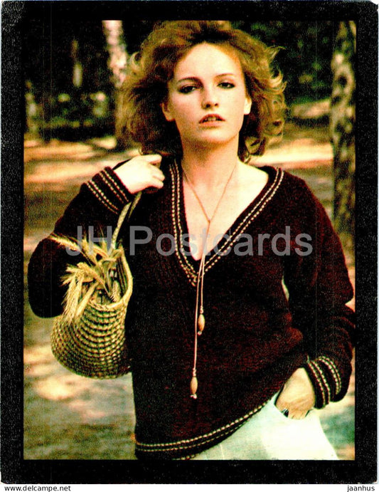Pullover - women - fashion - 1 - Large Format Postcard - 1980 - Russia USSR - unused - JH Postcards