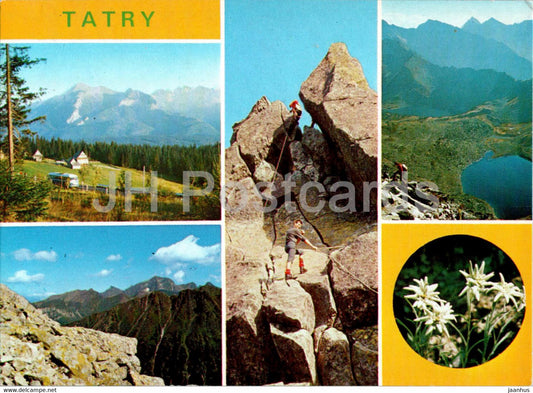 Tatry Wysokie - High Tatras - Zdobywanie Mnicha - multiview - Poland - used - JH Postcards