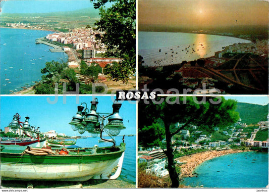 Costa Brava - Rosas - boat - multiview - 1503 - Spain - used - JH Postcards