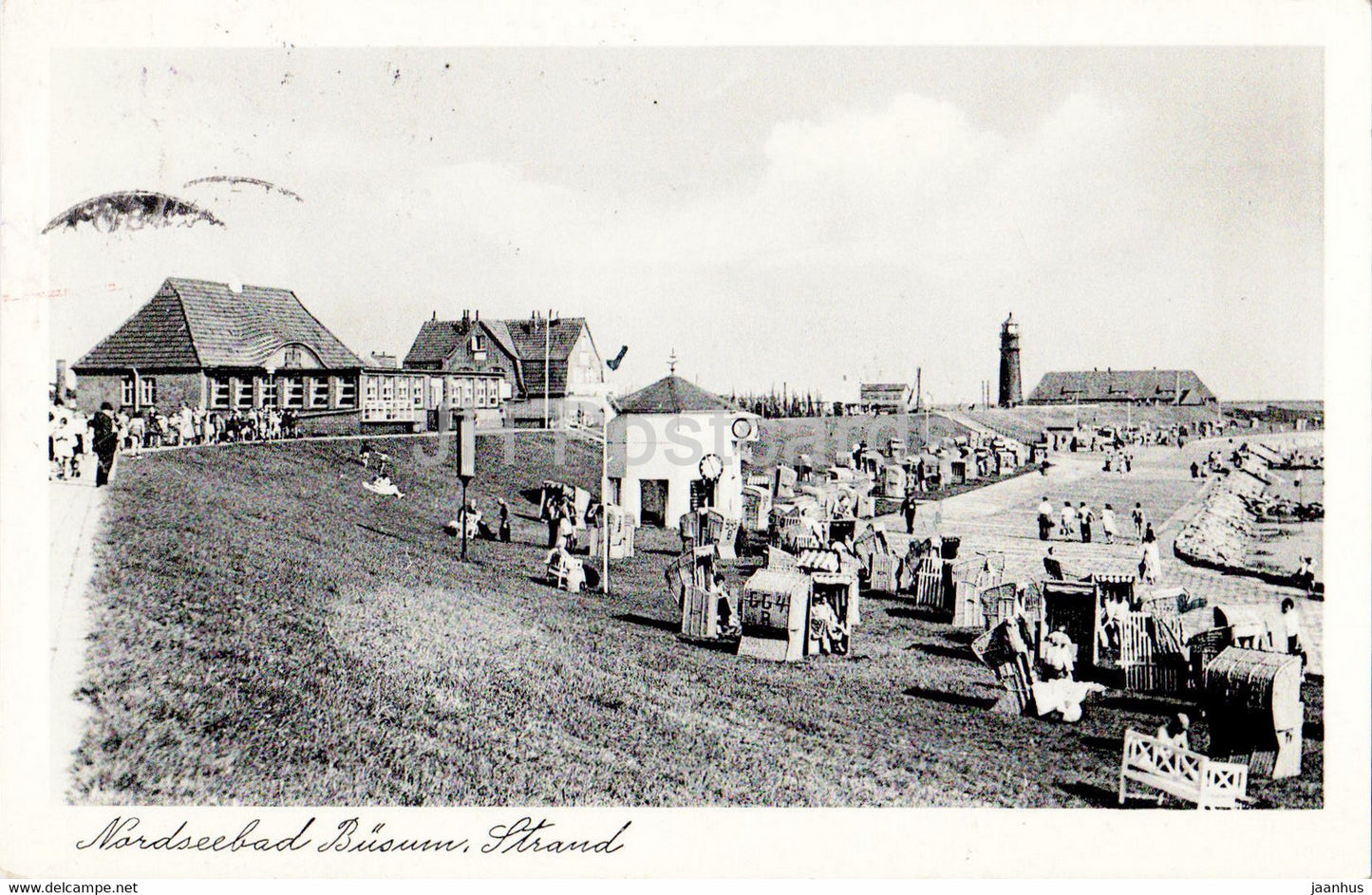 Nordseebad Busum - Strand - beach - old postcard - 1954 - Germany - used - JH Postcards