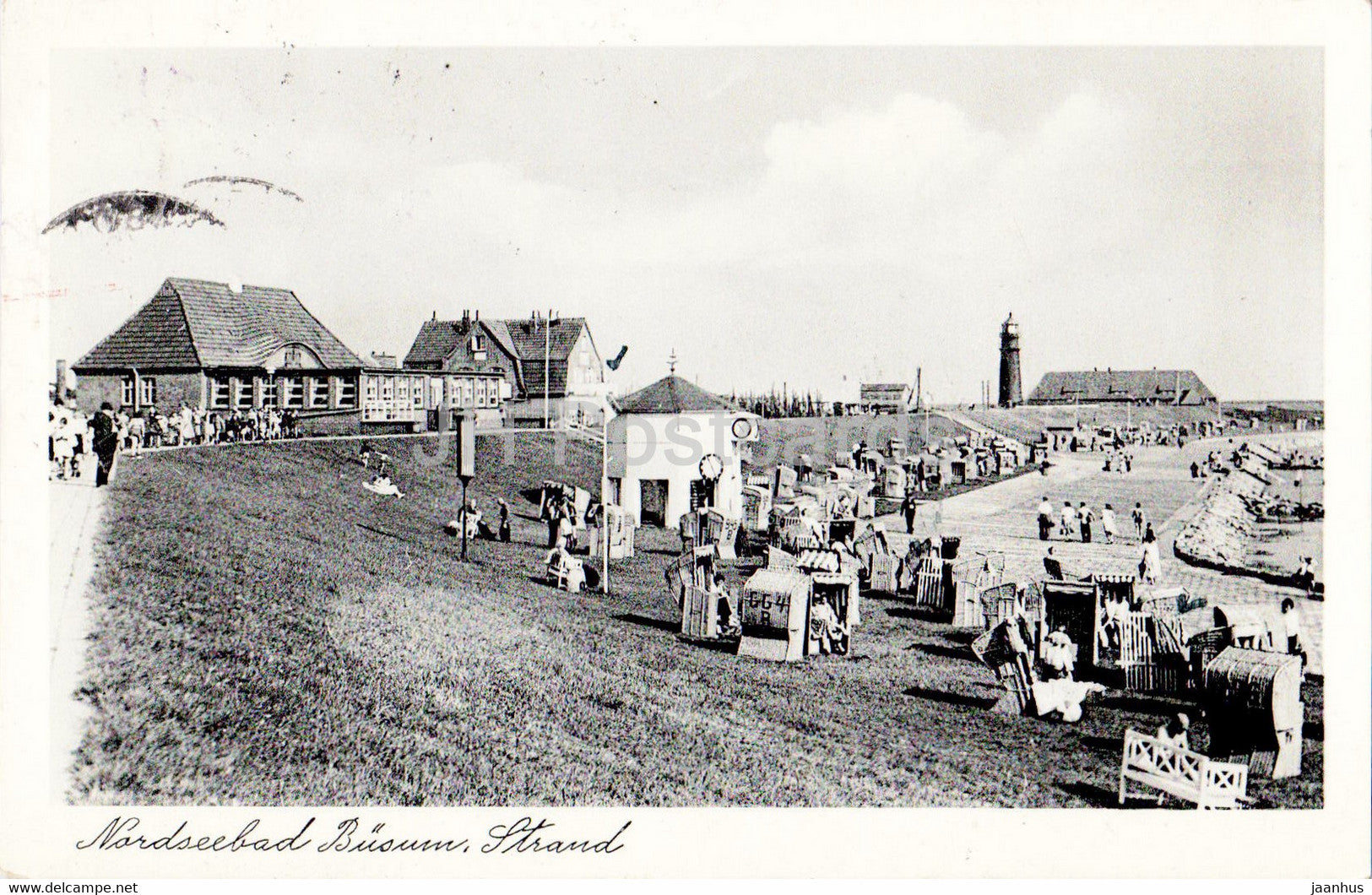 Nordseebad Busum - Strand - beach - old postcard - 1954 - Germany - used - JH Postcards