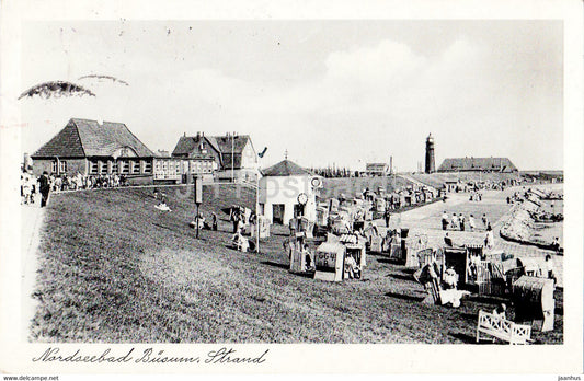 Nordseebad Busum - Strand - beach - old postcard - 1954 - Germany - used - JH Postcards