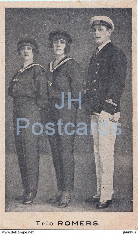 Trio Romers - circus - old postcard - Estonia - unused - JH Postcards