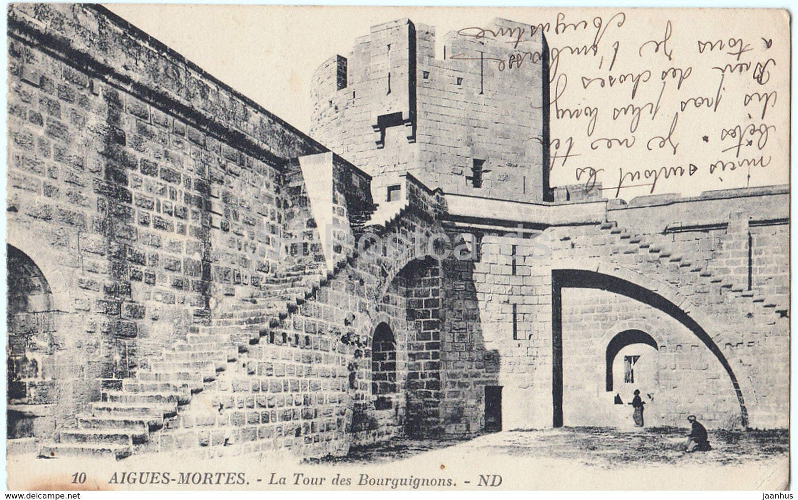 Aigues Mortes - La Tour des Bourguignons - 10 - old postcard - 1924 - France - used - JH Postcards