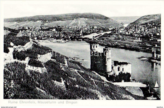 Ruine Ehrenfels - Mauseturm und Bingen - old postcard - Germany - unused - JH Postcards