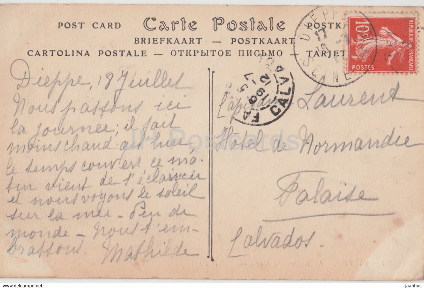 Dieppe - Le Boulevard Maritime - 354 - alte Postkarte - 1912 - Frankreich - gebraucht