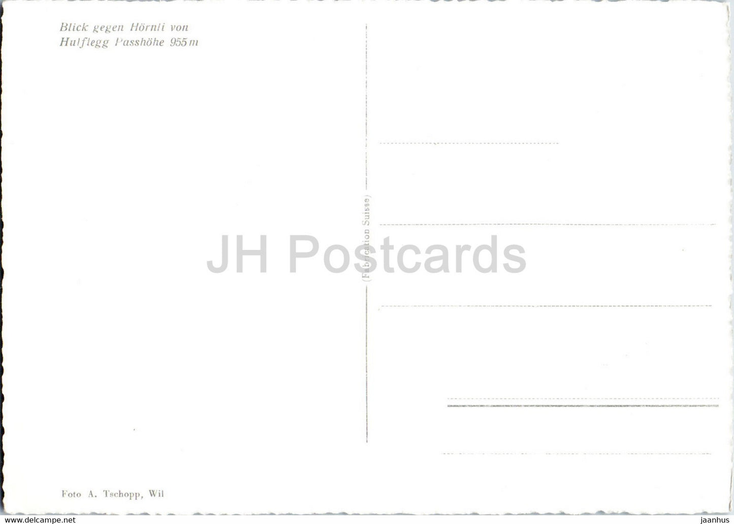 Blick gegen Hornli von Hulftegg Passhohe 955 m - carte postale ancienne - Suisse - inutilisée