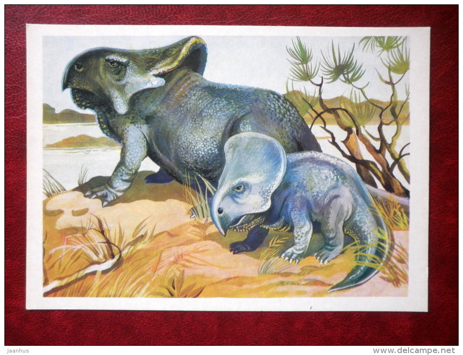 Protoceratops - dinosaurs - Illustration by I. Chevereva - 1983 - Russia USSR - unused - JH Postcards