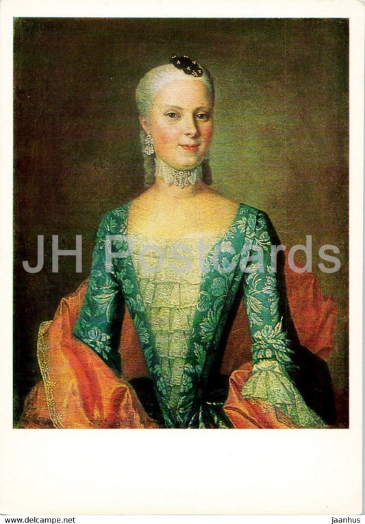 painting by Johann Christian Fiedler - Portrait of a Woman - German art - 1985 - Russia USSR - unused - JH Postcards
