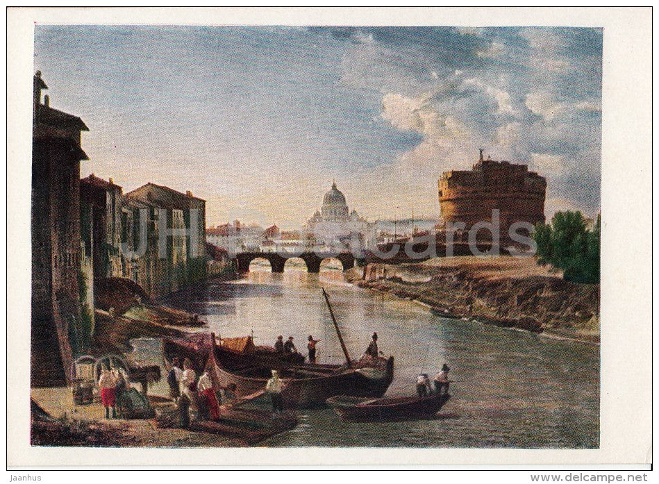 painting by S. Shchedrin - New Rome . Castel Sant'Angelo - Russian art - 1958 - Russia USSR - unused - JH Postcards