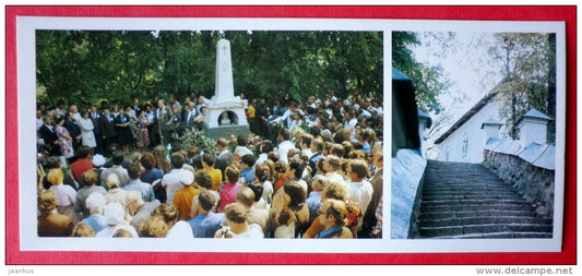 All-Union Pushkin poetry festival - Stairway to the poet's grave - Pskov Land - 1983 - Russia USSR - unused - JH Postcards