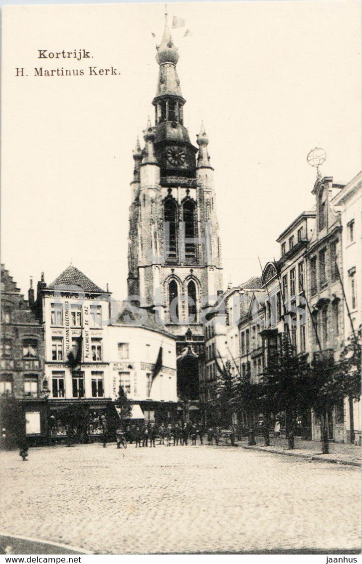 Kortrijk - H Martinus Kerk - church - old postcard - Belgium - unused - JH Postcards