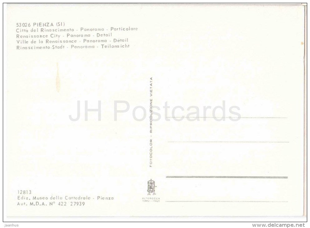 Citta del Rinascimento , panorama - renaissance city - Pienza - Pisa - Toscana - 53026 - 12813 - Italia - Italy - unused - JH Postcards