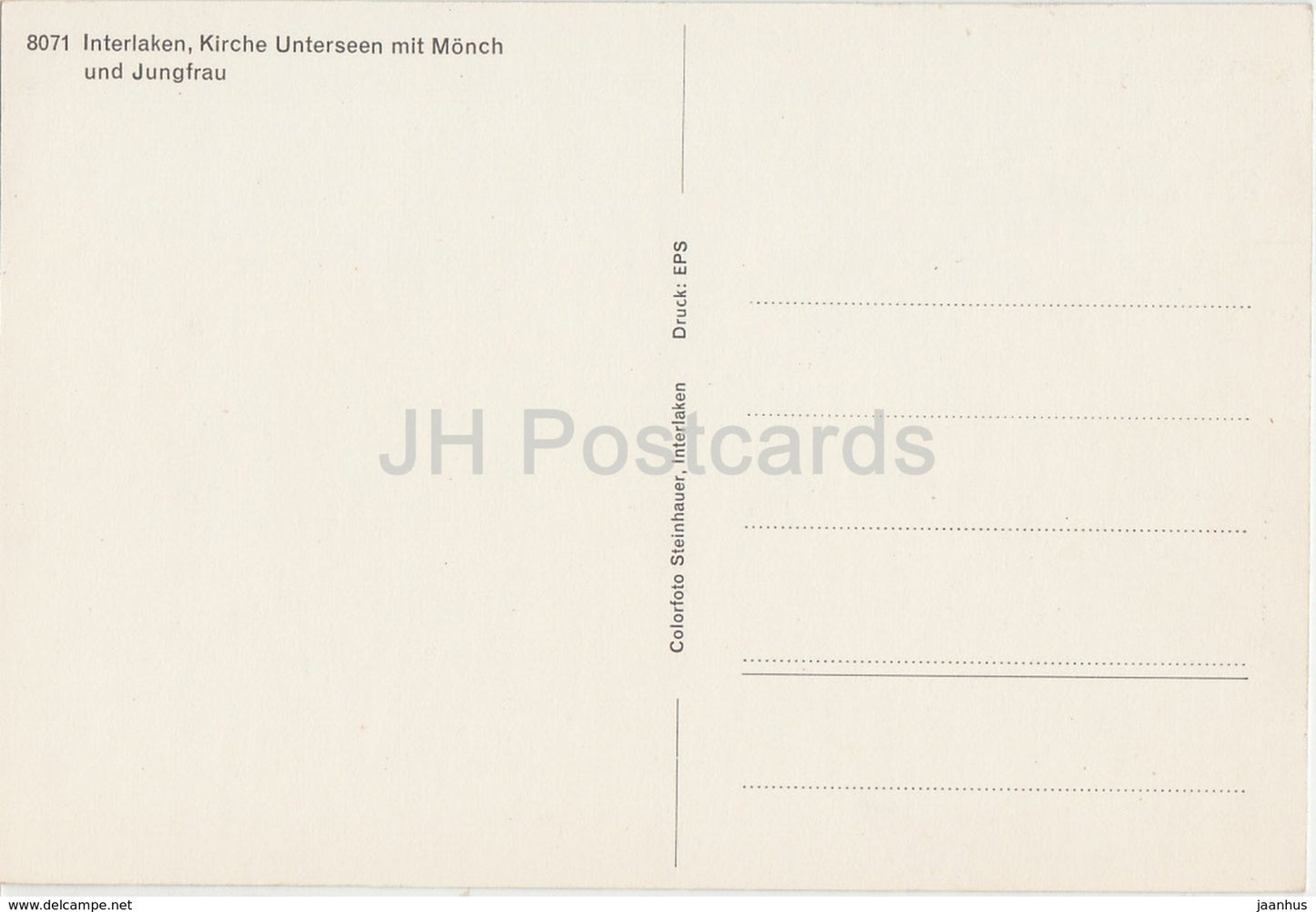 Interlaken - Kirche - Unterseen mit Monch und Jungfrau - 8071 - Suisse - inutilisé