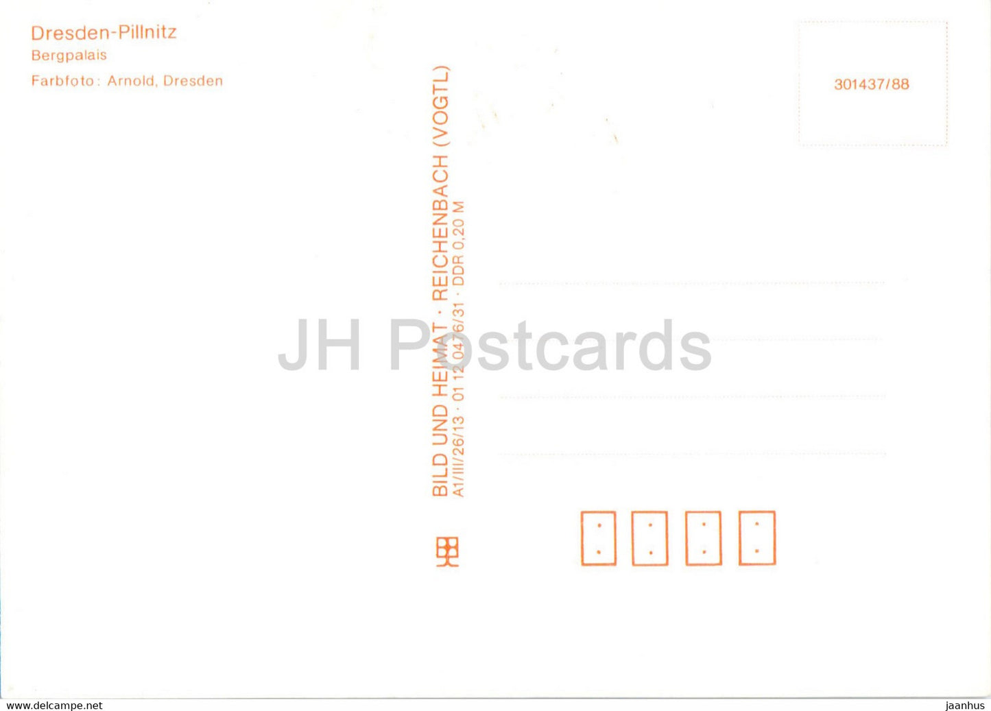Dresden Pillnitz - Bergpalais - Deutschland - DDR - unbenutzt