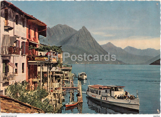 Gandria - Lago di Lugano - passenger boat - 1965 - Switzerland - used - JH Postcards