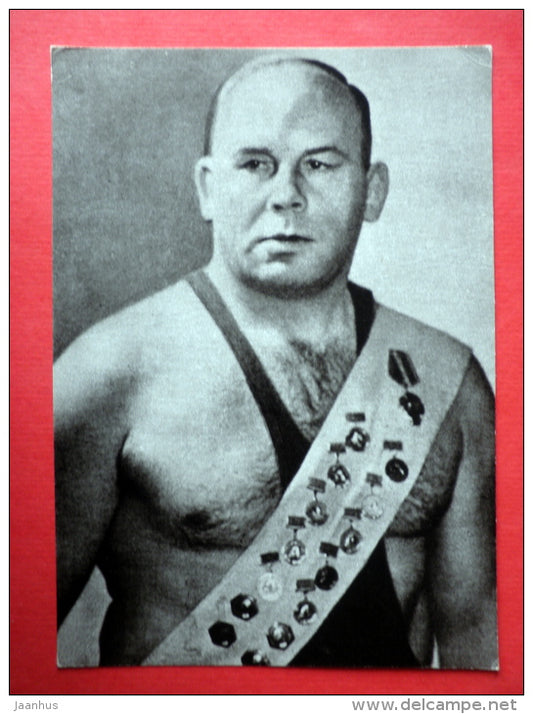Johannes Kotkas - classical wrestling - Helsinki 1952 - Estonian Olympic medal winners - 1979 - Estonia USSR - unused - JH Postcards
