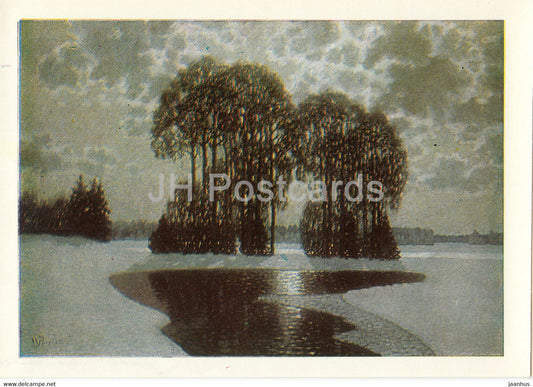 painting by Vilhelms Purvitis - Winter - 3 - Latvian art - Latvia USSR - unused - JH Postcards