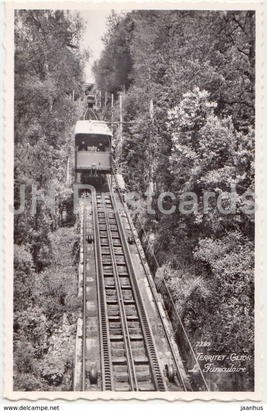 Territet Glion - Le Funiculaire - funicular - train - 2289 - Switzerland - 1958 - used - JH Postcards
