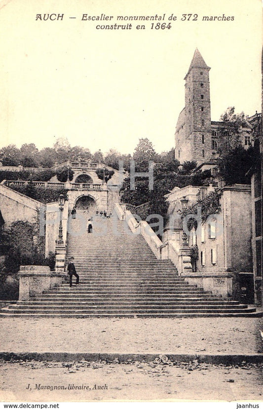 Auch - Escalier monumental de 372 marches construit 1864 - old postcard - France - used - JH Postcards