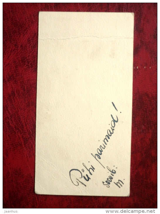 Easter card - chicken - mini card - Estonia - 1920s-1930s - used - JH Postcards