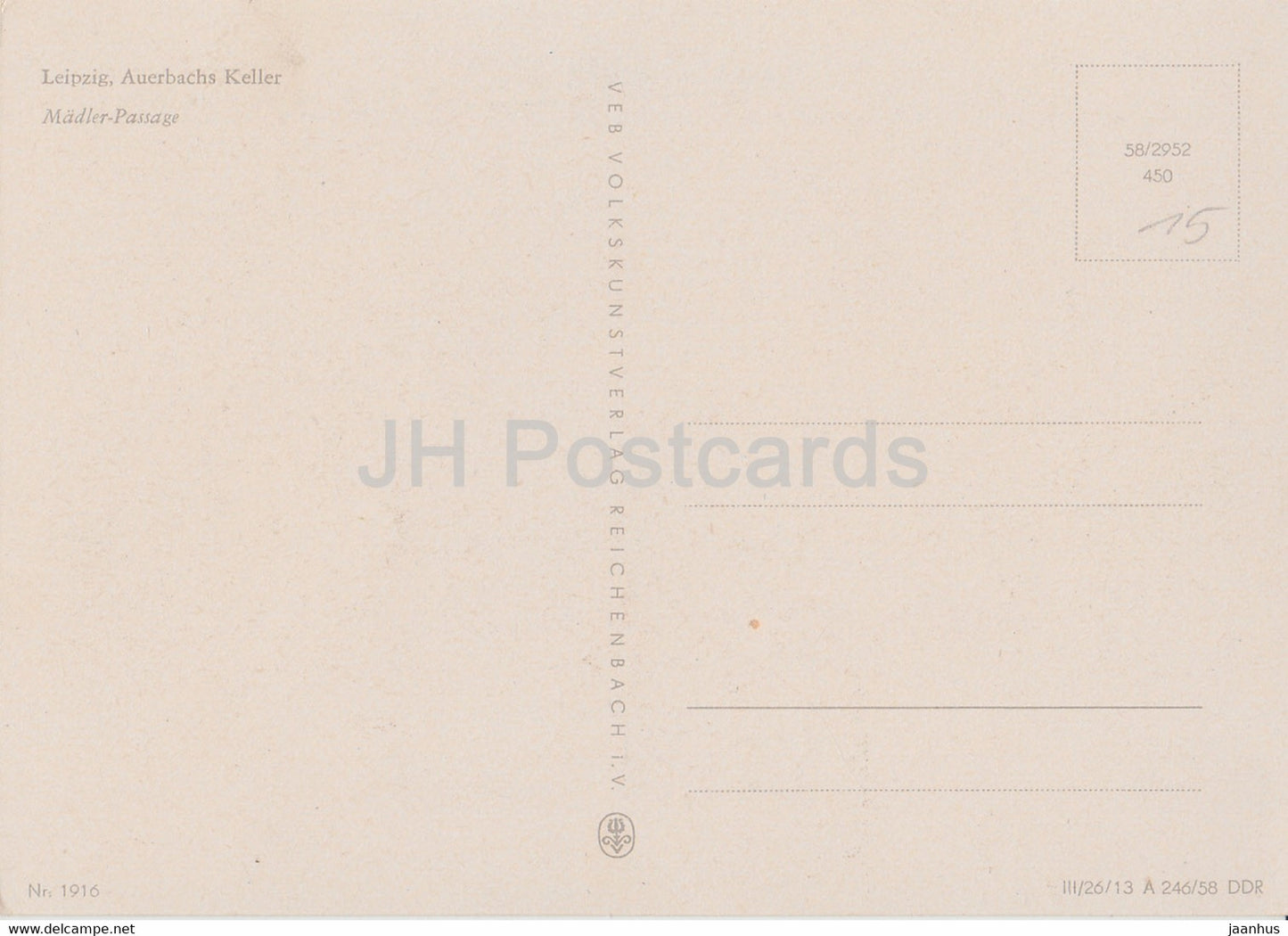 painting by Prof Molitor - Ostermorgen - Faust - Leipzig - Auerbachs Keller - German art - Germany DDR - unused